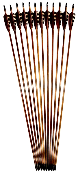 Wood arrows - Extra Charge for BARRED FEATHERS
